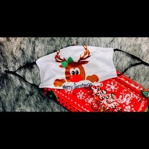 BOGO Merry Christmas Reindeer Face Mask
